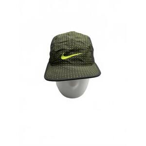 NWT Nike AW84 Dri-Fit 5-Panel Running Hat Clasp Back Green Gray Yellow Dots